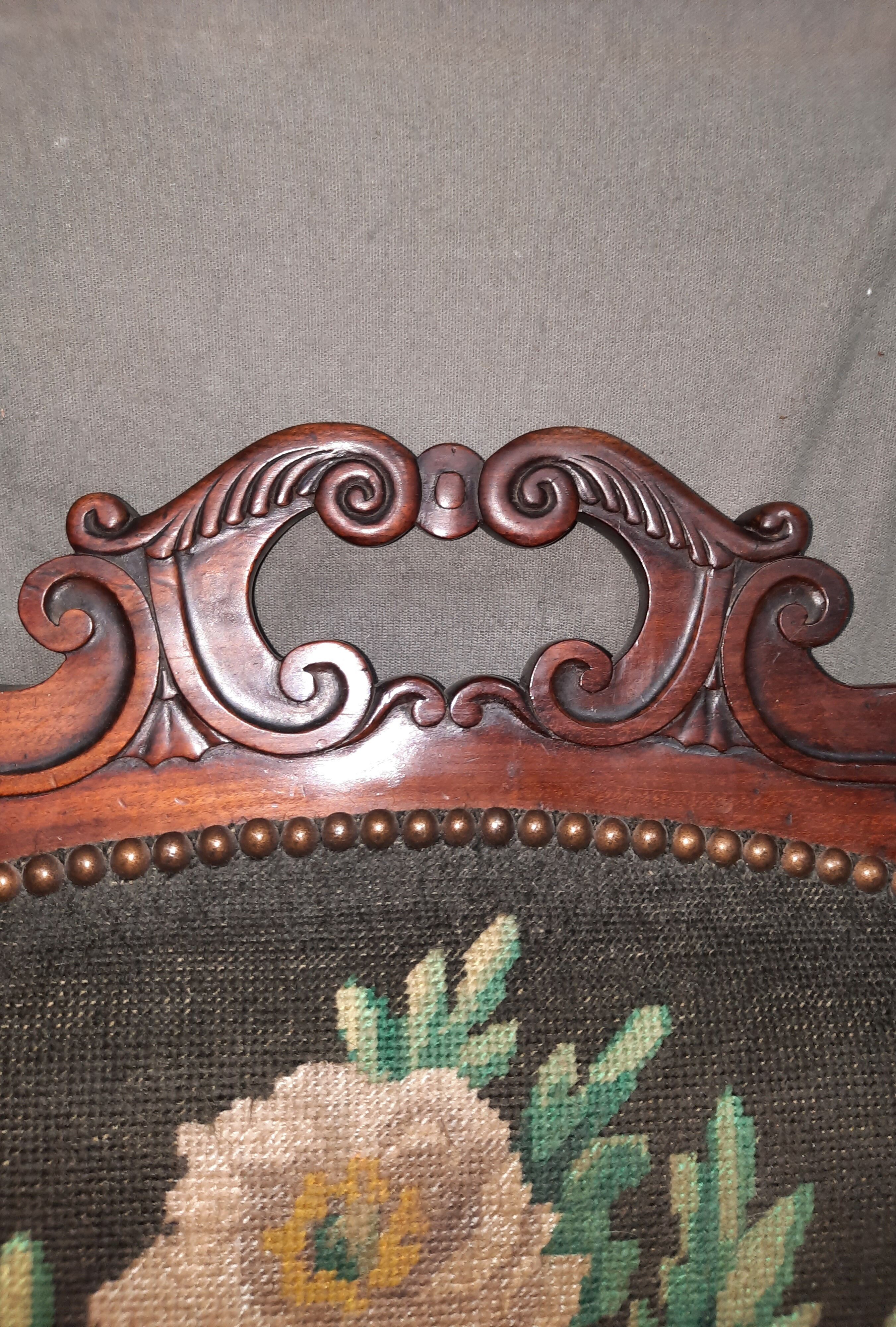 Stamped voltaire armchair