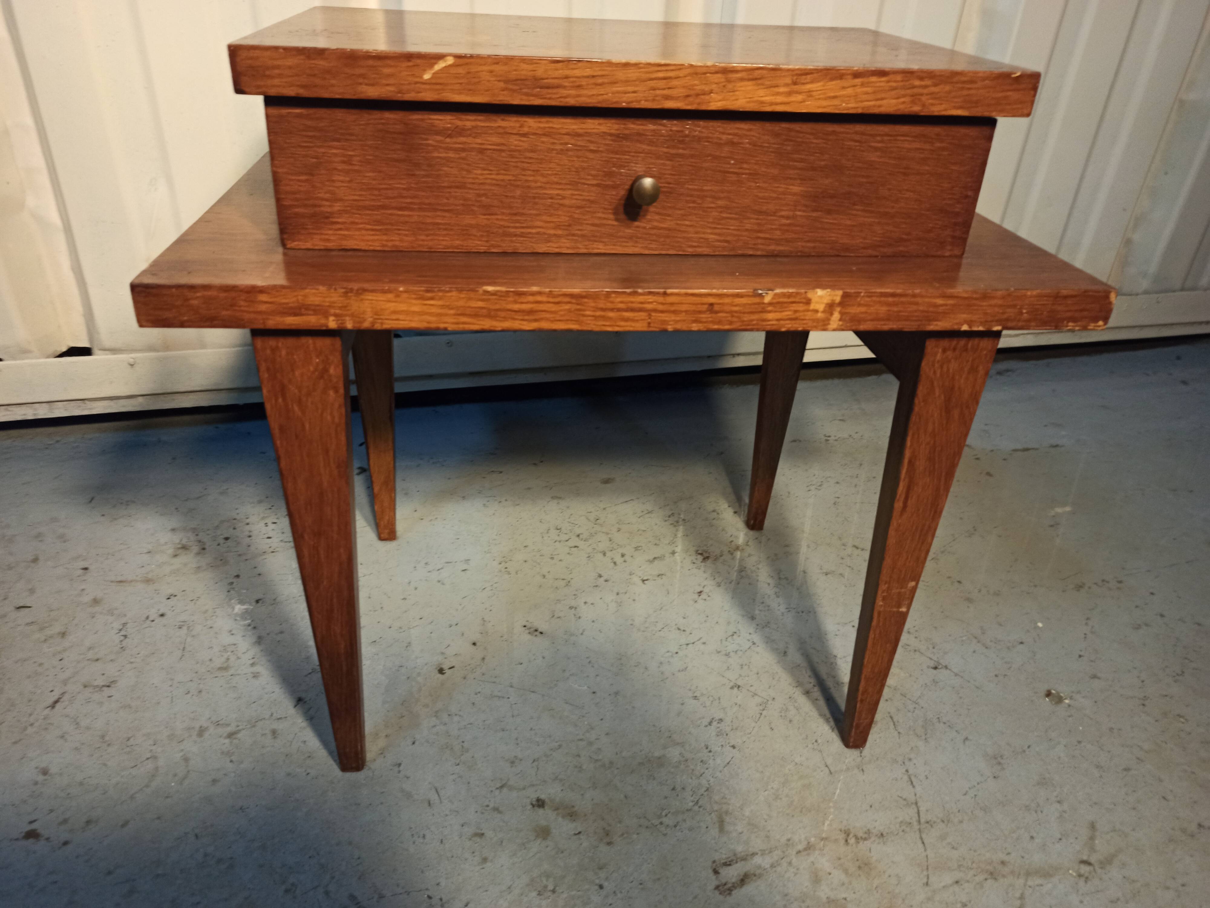 Bedside table, with a drawer. 50s-60s