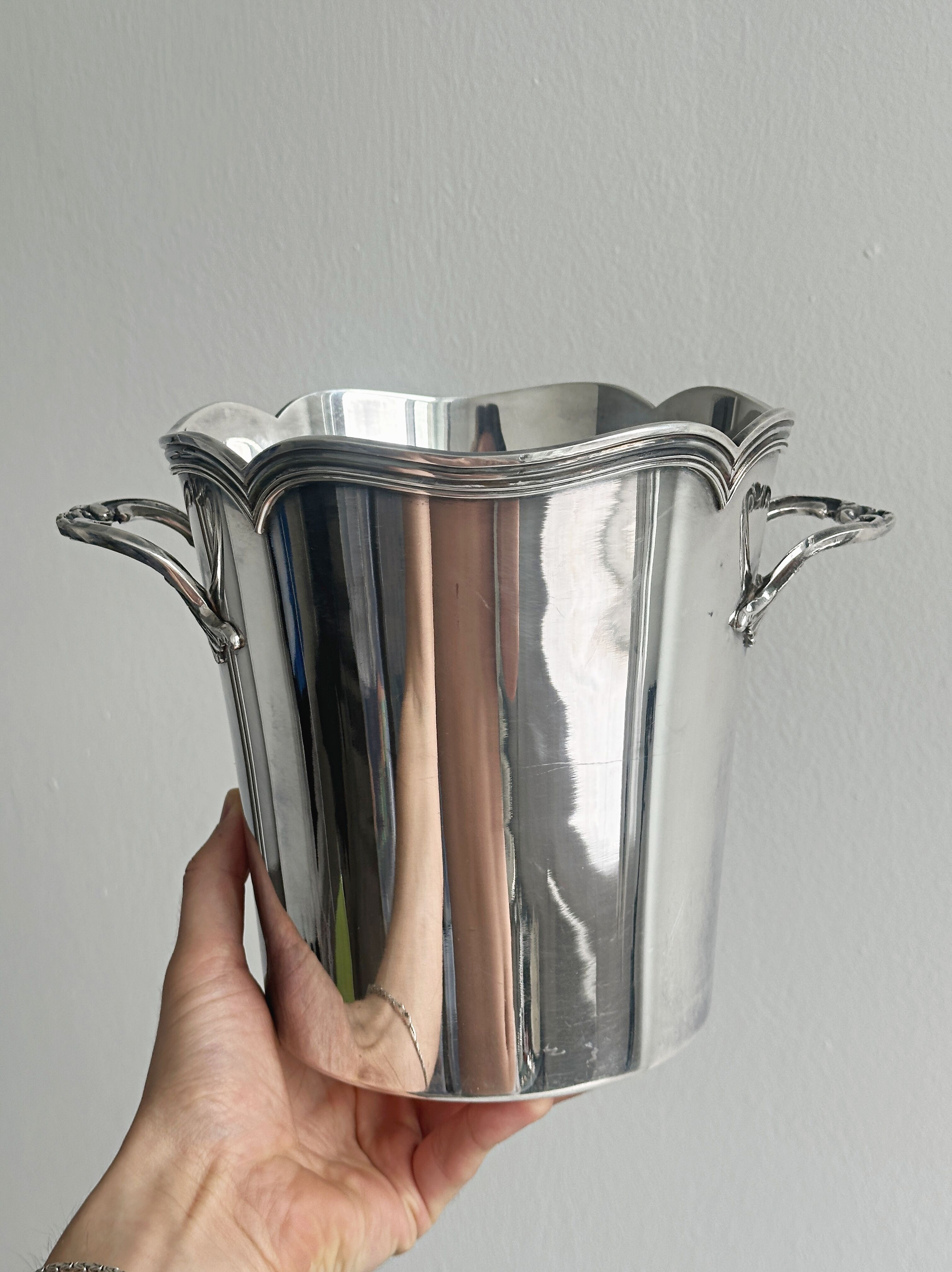 Antique silver-plated ice bucket