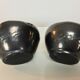Pair of vases prick organic design flowers, signed 50s