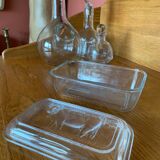 Glass butter dish