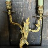 Vintage golden bronze 2-light wall light