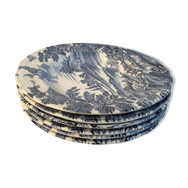 6 assiettes creuses vintage