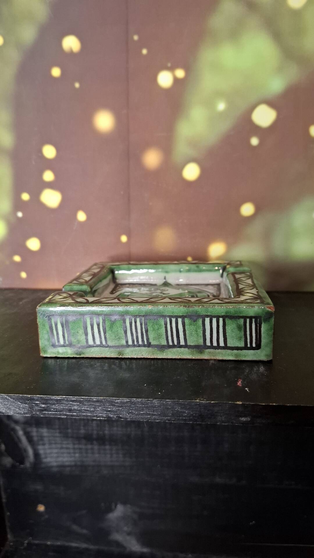 Vintage ashtray signed by Domingo Punter, ceramic from Teruel.