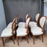 Series of 6 Louis XVI style medallion chairs