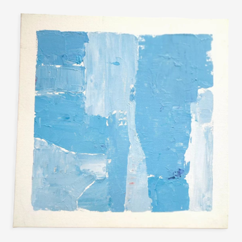 Peinture abstraite bleu 1988