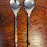 Set of wooden handle cutlery from the 80s Rosfrei