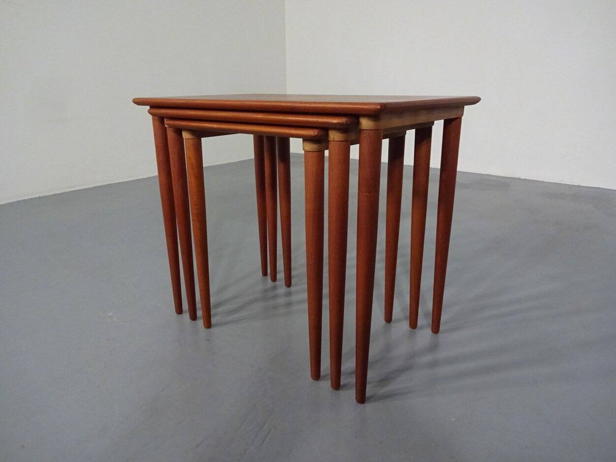 Danish Teak Nesting Tables, 1960s, Set of 3