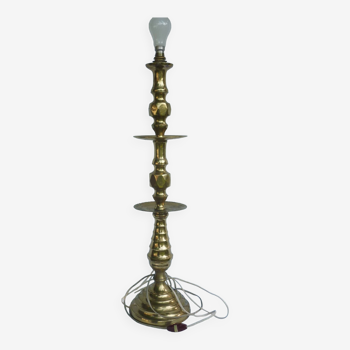 Pique candlestick chandelier old gilded brass 71 cm