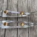 Paire de bougeoirs cristal Schneider en forme de pirogue