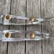 Paire de bougeoirs cristal Schneider en forme de pirogue