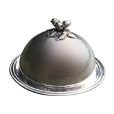 Beurrier cloche métal argenté