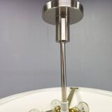 Suspension Bauhaus en nickel et verre, Tchécoslovaquie des années 1930