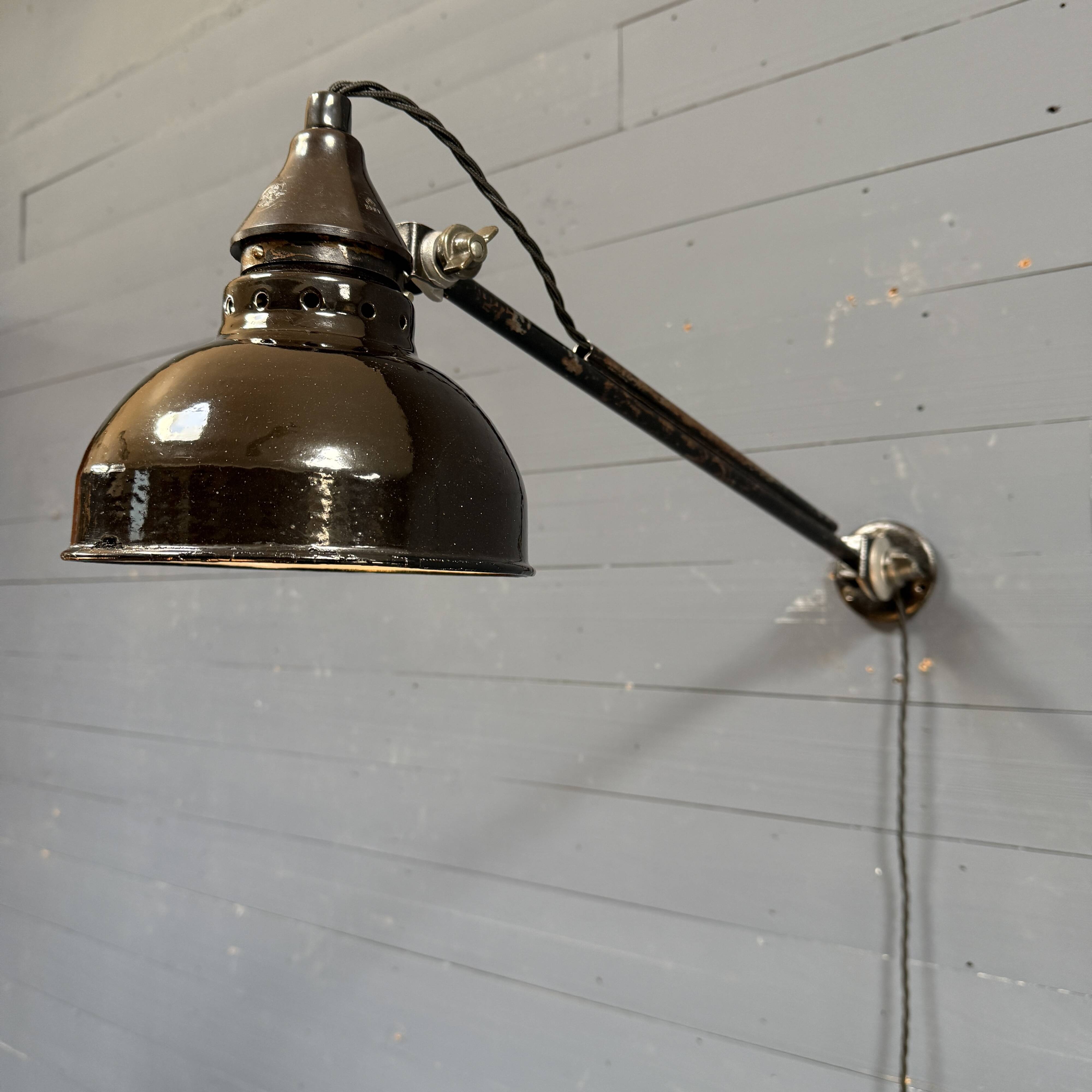 Early Rademacher wall lamp with large enamel shade