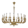 Italian Neoclassical Style 20-Light Brass Chandelier, 1950s