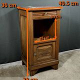 Living Room or Nightstand Table in Oak and Marble, Art Deco – 1930