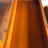 Vintage modular chest of drawers in teak and grey skaï, circa 60's