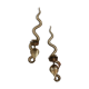 Pair of Egyptian Revival Style Engraved Brass Cobra Sconces