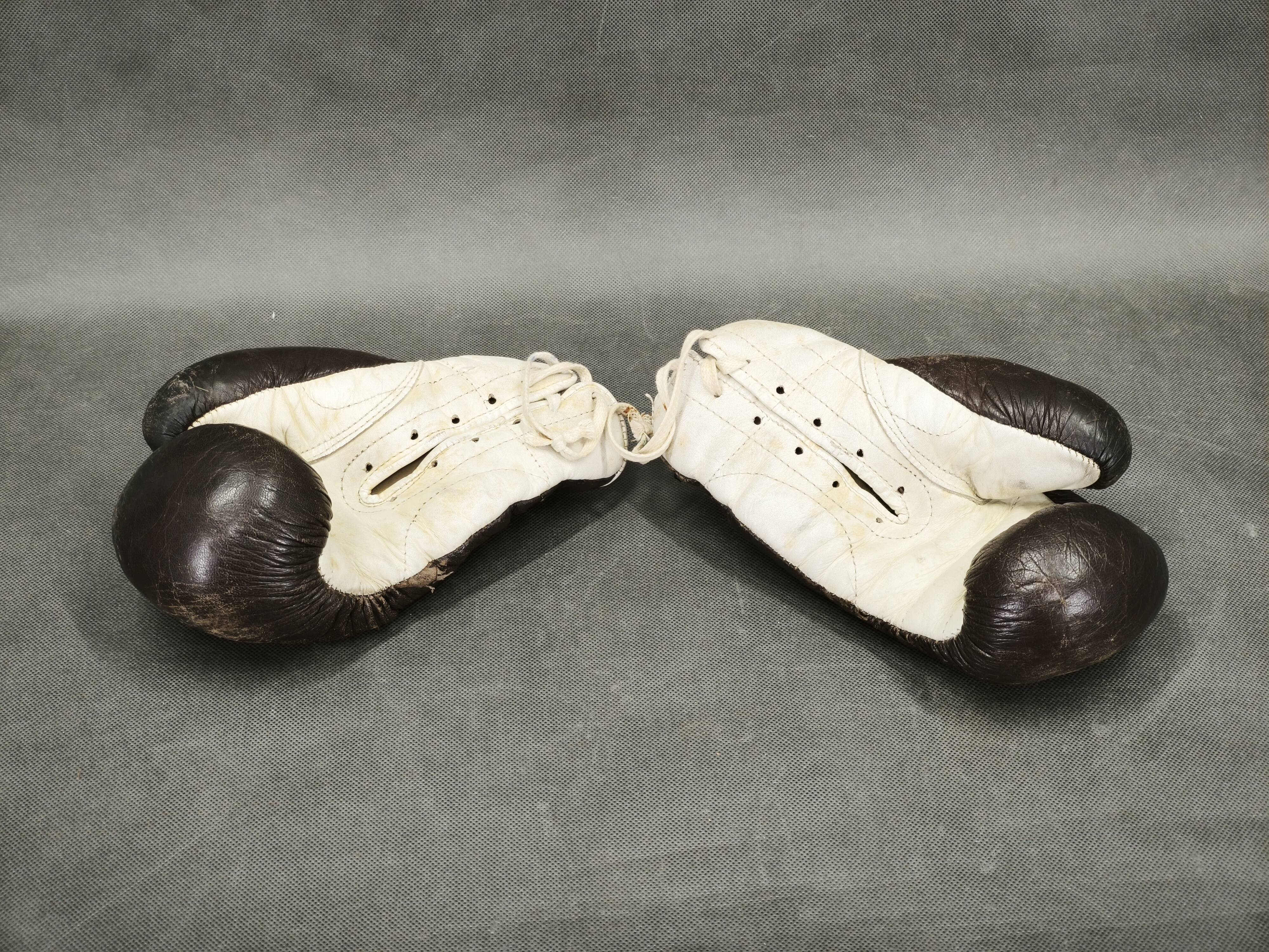 1940s Leather Boxing Gloves and Punching Ball, Czechoslovakia