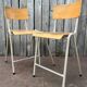 Vintage stackable high stool in beech and metal, 1960s