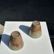 Set of 2 cups in Indonesian ceramic (brown & speckled glazed matte)