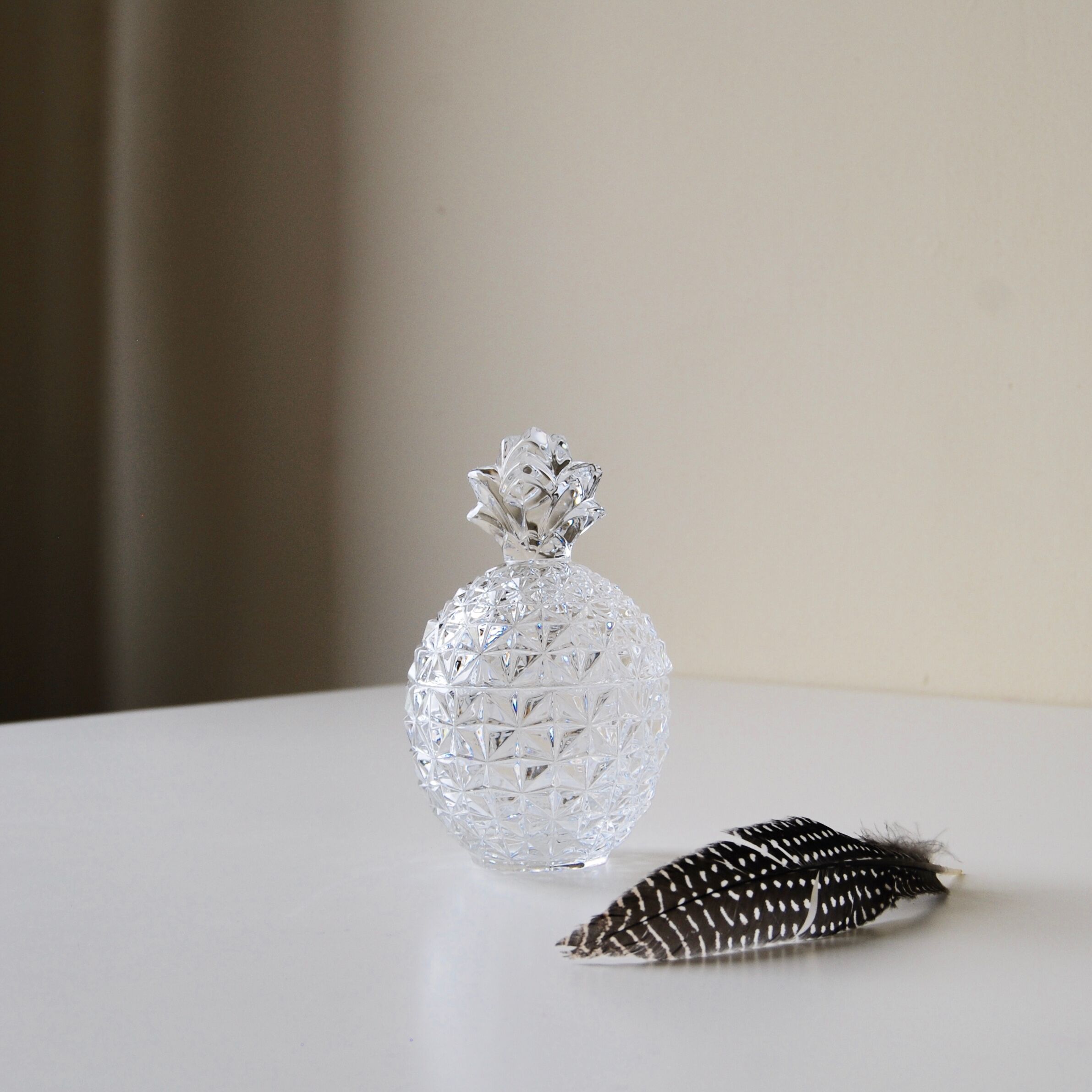 Pineapple cut glass box