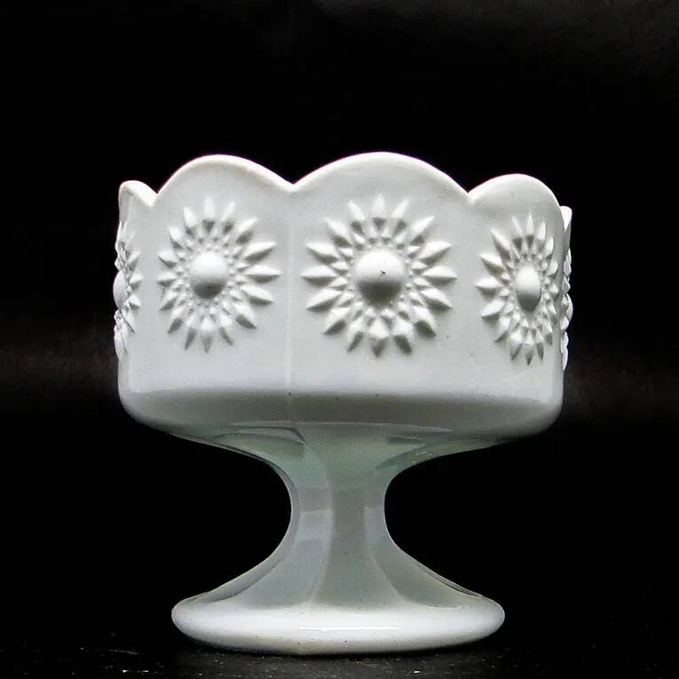 Sugar bowl postmodernism, pressed glass, Ząbkowice, Poland, 1970s