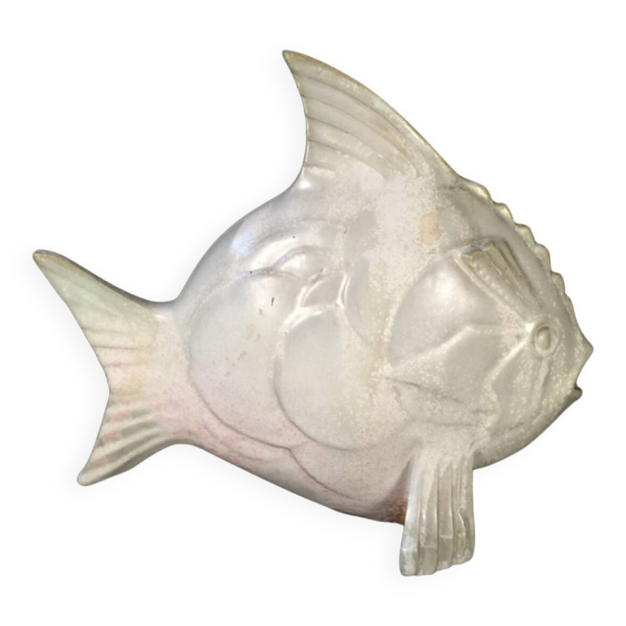 Salted Stoneware Sculpture, Art Deco - Roger Guerin "Fish" Circa 1925/1930