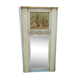 Louis XVI style trumeau mirror in patinated wood