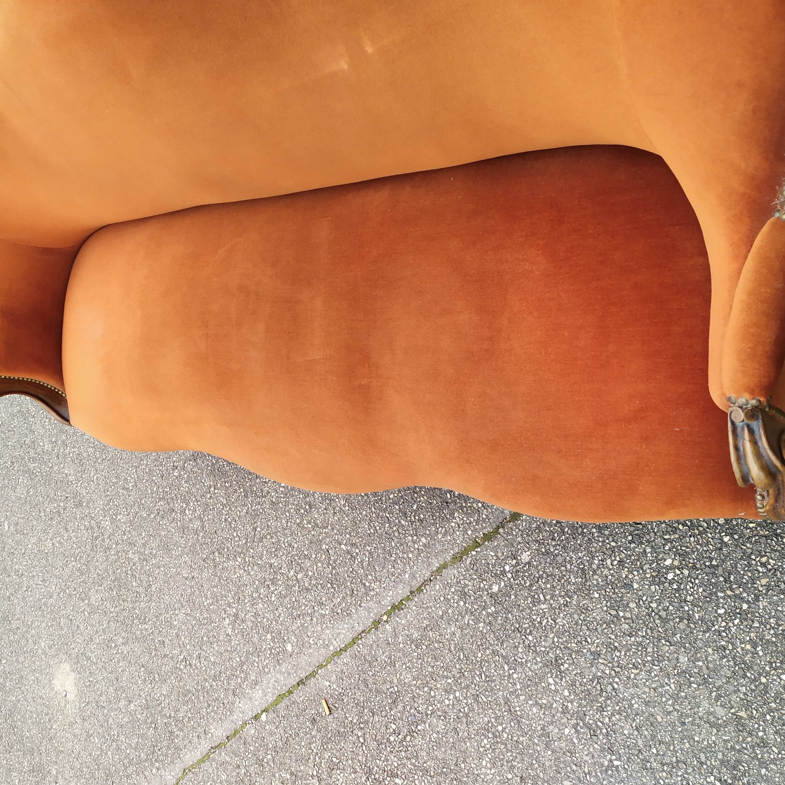 Louis Philippe style velvet bench