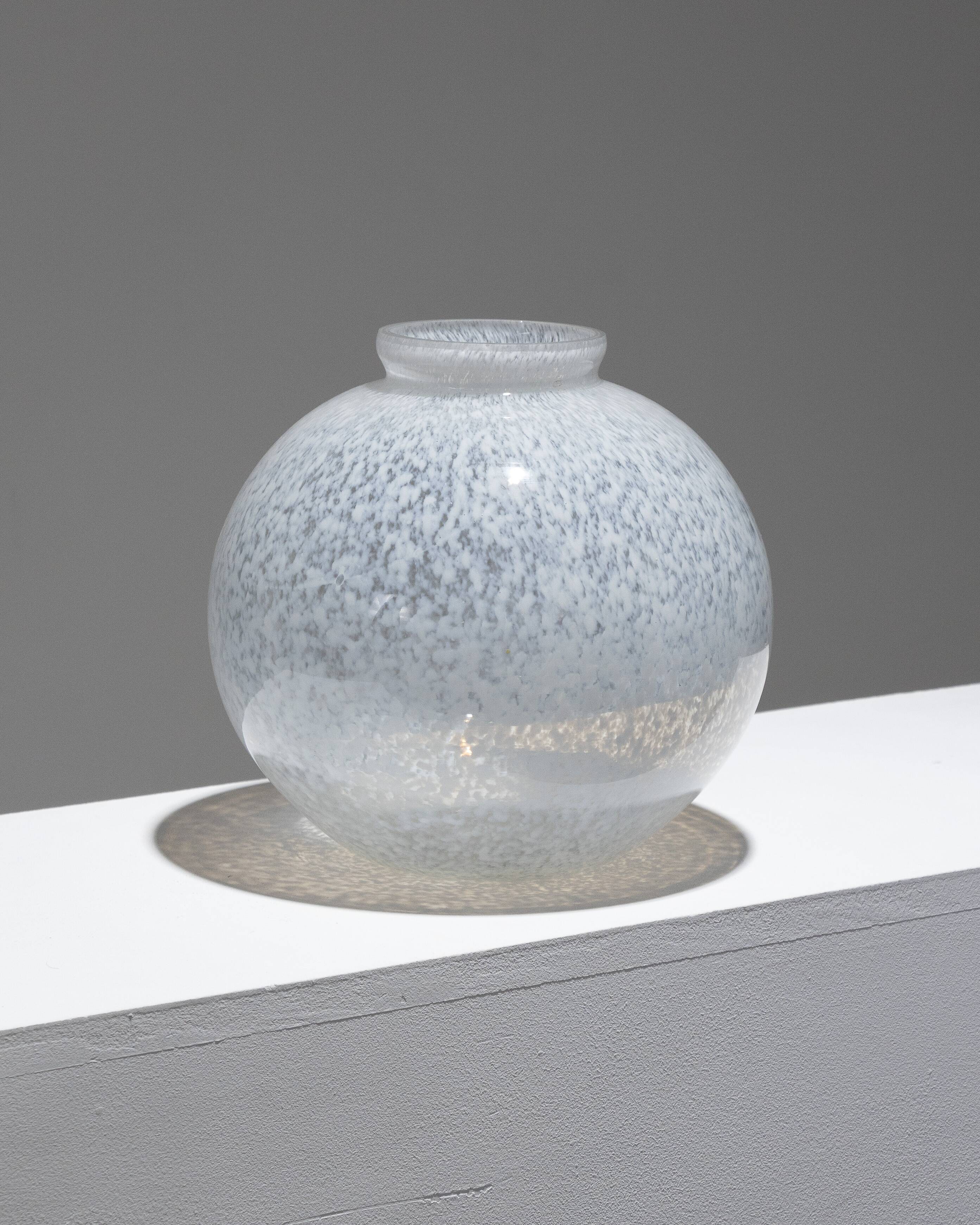 Speckled glass ball vase, 1960s