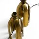 Pair of large extraordinary heavy Mid Century brass table lamps