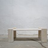 Vintage travertine coffee table by Editions Ligne Roset