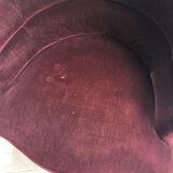 Napoleon III burgundy velvet armchair