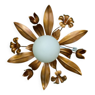 Plafonnier, applique soleil doré