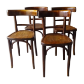 Lot de 4 chaises bistrot 1930
