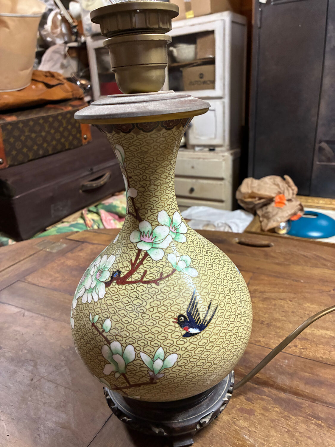 Chinese cloisonné lamp