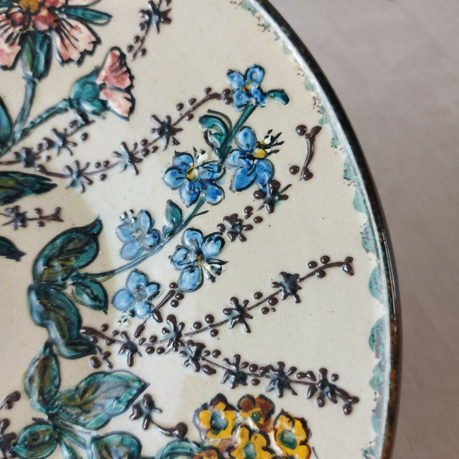 Old plate / dish, glazed ceramics, steffisburg thun switzerland