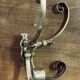 Double wall hook in genuine bronze, Bistrot - Art Nouveau style.