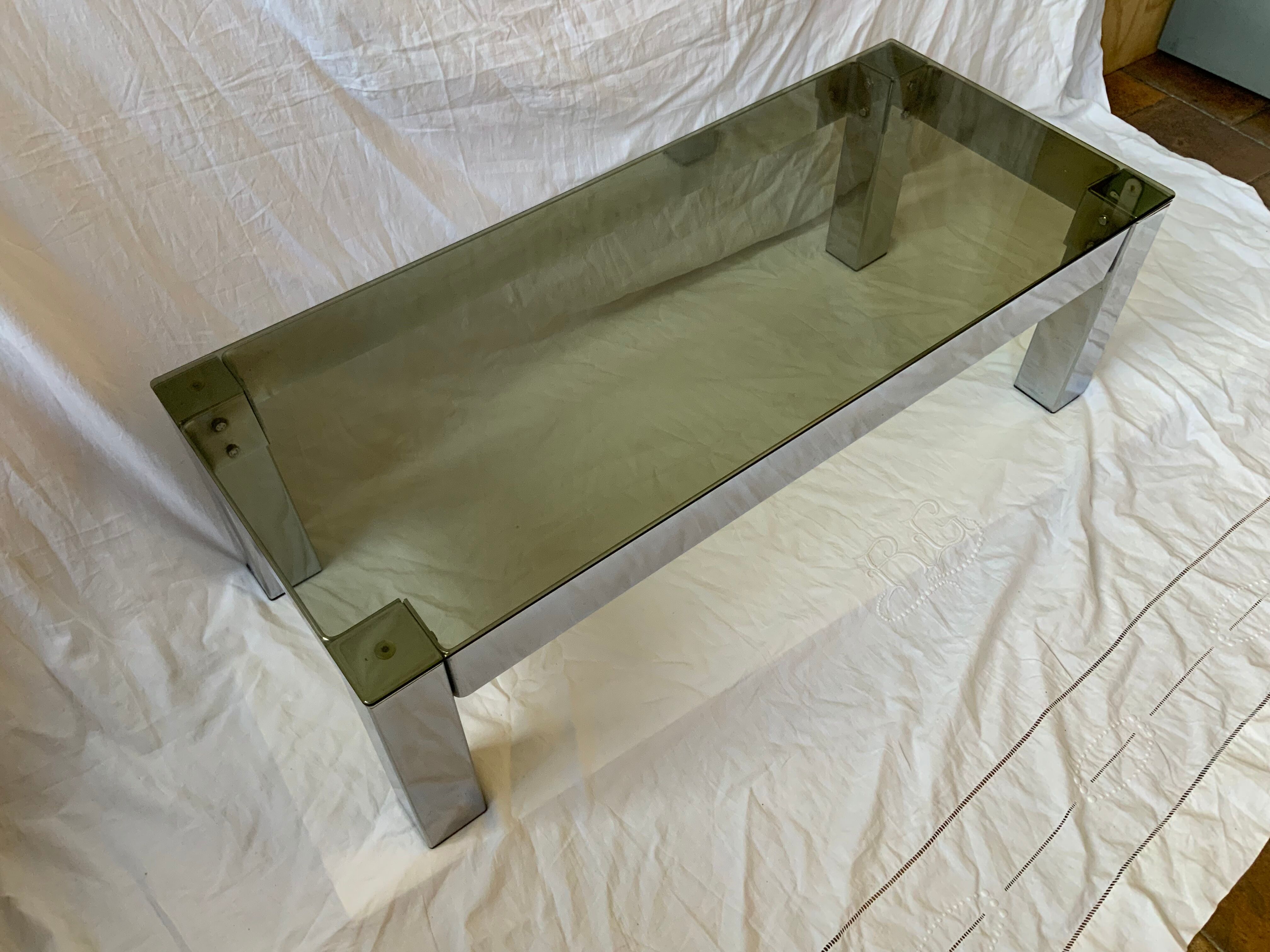 Vintage glass coffee table