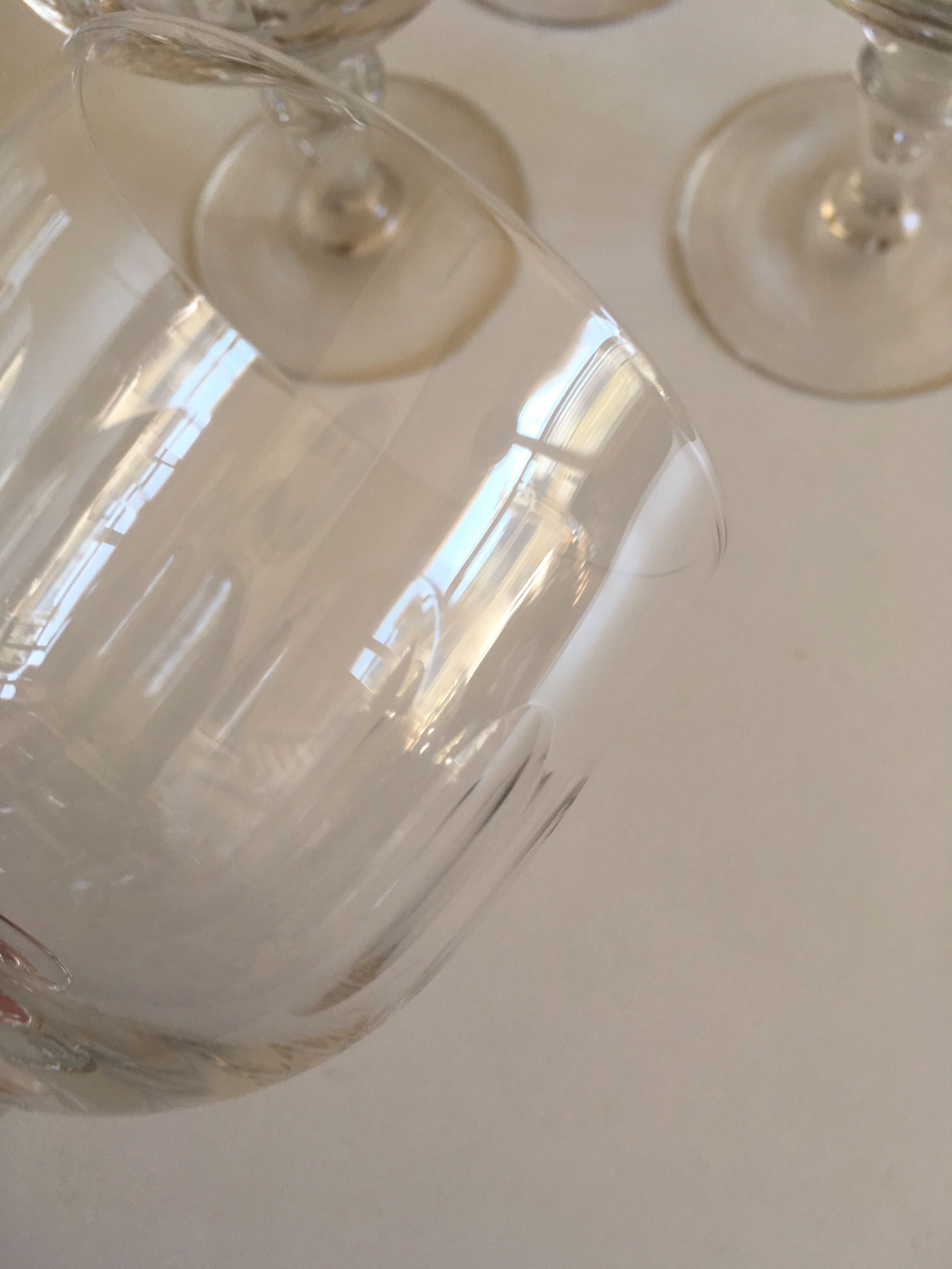 set of 8 19th crystal glasses ringing faceted