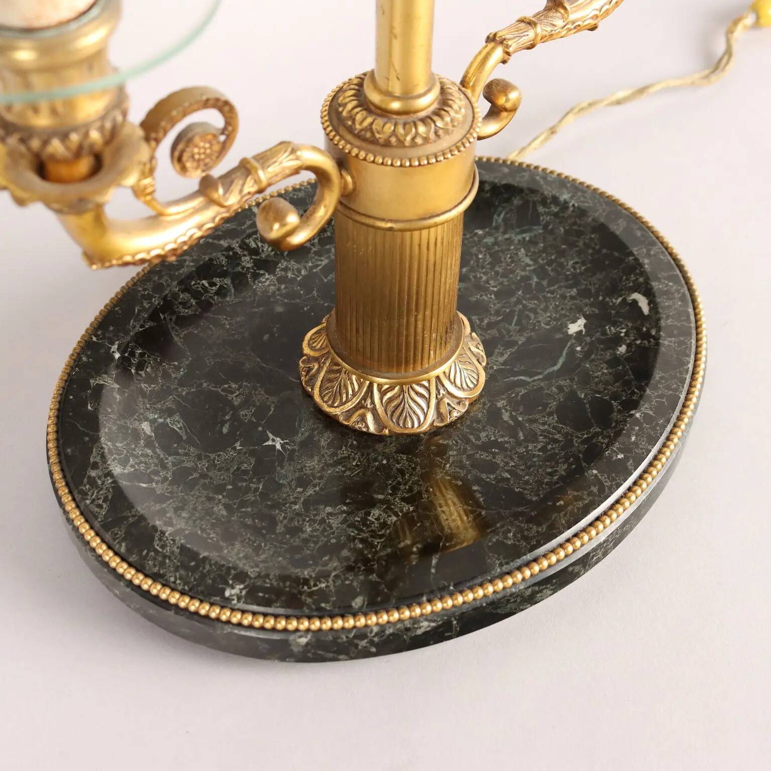 Lampes de table vintage première moitié '900 en bronze doré et marbre
