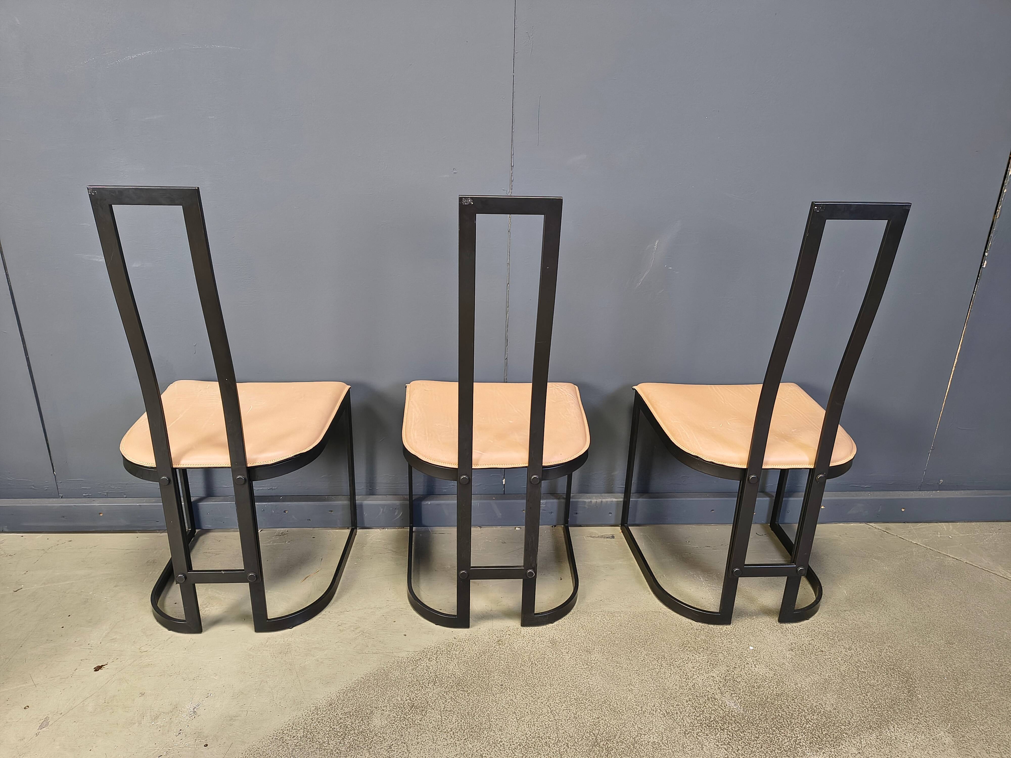 Gastone Rinaldi postmodern dining chairs for Thema Italy, 1980s - set
