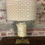 Neoclassical lamp face of the god Pan on Mount Altuglass and 50'S gold metal