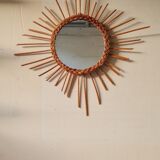 Rattan sun mirror