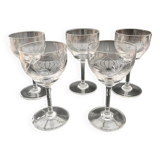 Set of 5 cut crystal glasses