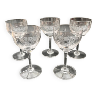 Lot de 5 verres tailler en cristallin