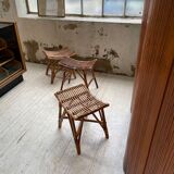 Set 3 rattan stools