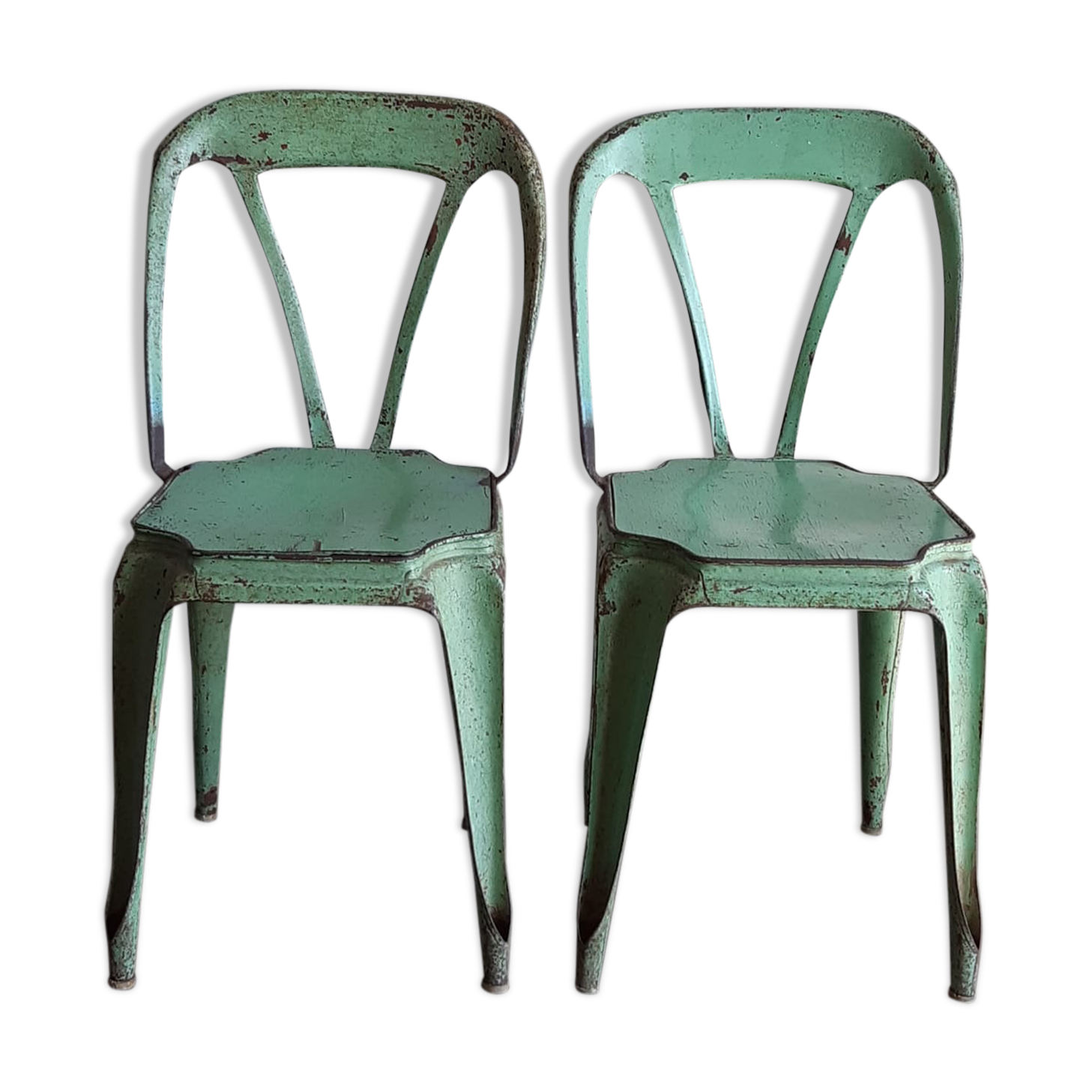 Tolix Multipl's chair by Joseph Mathieu, early model circa 1930,