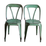 Tolix Multipl's chair by Joseph Mathieu, early model circa 1930,